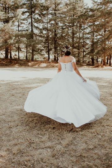 Woman in a flowy dress